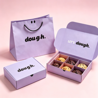 Boîtes d'emballage pour pâtisserie écologiques personnalisées, boîtes en carton de qualité alimentaire pour desserts et beignets, avec sacs en papier