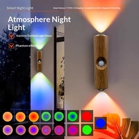 Veilleuse LED intelligente à détection de mouvement corporel, fixation magnétique sans perçage, design moderne, batterie rechargeable, œil de chat mural
