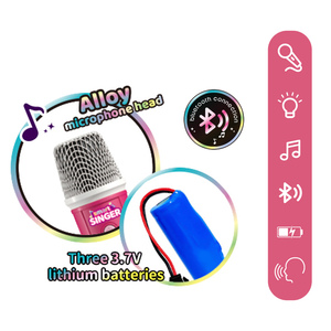 Tốt Nhất Bán Đồ Chơi Kép Microphone Loa Có Thể Tùy Chỉnh Thêm Logo Trẻ Em Đồ Chơi Microphone Loa Với Âm Nhạc Ánh Sáng B/O Microphone Đồ Chơi - Product Image 5