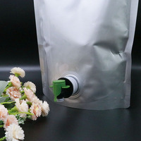 Vente en gros 3L double fond debout feuille d'aluminium sac de liquide PET de qualité alimentaire pour vin jus boisson Transport robinet Valve Stock