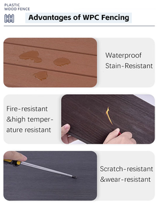 Clôture WPC <span class=keywords><strong>180x180</strong></span> en <span class=keywords><strong>bois</strong></span> composite, clôture extérieure en <span class=keywords><strong>bois</strong></span>-plastique composite pour jardin, design moderne extrudé 3D - Product Image 2