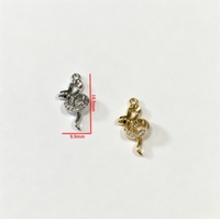 Breloques Serpent en Laiton, Plaqué Or/Rhodium, Micro-Pavé Zircon, Pendentifs Animaux pour la Fabrication de Bijoux et la Création d'Accessoires Spéciaux