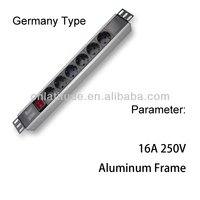 Unidad de Distribución de Energía (PDU) LE GER con Enchufe Alemán, Montaje en Rack 1U, 16A 220V, 8 Tomas, Regleta de Alimentación de Aleación de Aluminio para Centro de Datos