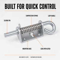 Loquet à ressort robuste en zinc pour porte de remorque, porte de garage, boîte à outils OEM ODM