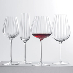 <span class=keywords><strong>Verres</strong></span> à vin et flûtes à champagne en cristal transparent à nervures, design moderne à tige fine, parfaits pour les tables élégantes - Product Image 4