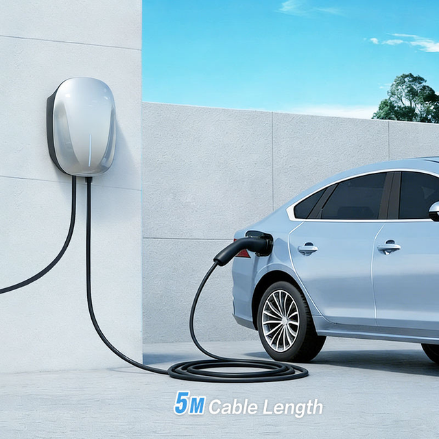 Smart Wall-Mounted EV Charging Station APP WiFi Control 7kW-22kW Type1/Type2/GB/T Compatible Home Electric Vehicle Charger