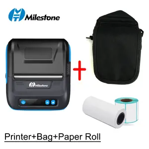 portablr impresora Suppliers-Impresora térmica portátil de etiquetas, mini máquina de impresión térmica de 80mm MHT-P29L, etiqueta adhesiva de diente azul