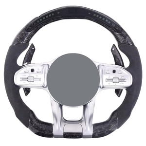 Volante de Coche de Fibra de Carbono y Cuero Personalizado con Luces LED para Benz, Gran Oferta <span class=keywords><strong>2022</strong></span> - Product Image 1