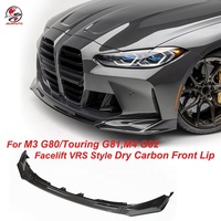Aerokits pour G81 M3 Touring Facelift, style VRS, diffuseur avant en fibre de carbone sèche pour BMW M3 G80 M4 G82, séparateur de pare-chocs