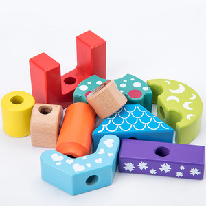 Creative Children's Wood Building Blocks Day Night Design Early Education Hand-Eye Coordination for Kids Toddler Boys & Girls - Product Image 4