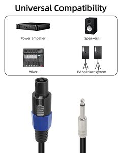 Speakon Để 1/4 "Mono Loa Cáp 6.35Mm TS Cắm Để Speakon Nam Dây Loa Âm Thanh Khuếch Đại Kết Nối Dây Cho DJ/PA Dây - Product Image 4