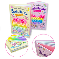 Individuelles Notizbuch mit Silikon-Push-Pop-it-Bubble-Einband, farbenfroher Hardcover-Umschlag für Kinder