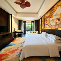 Modernes Doppelbett-Set für Hotels, Doppelbett im Hotel-Design, Bettgestell in Doppel- und Queen-Größe, Modernes Hotelbett, Hotelbettgestell