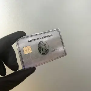Cartão de crédito magnético personalizado, corte a laser premium bancário amex preto cartão de crédito