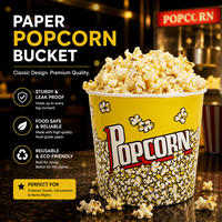 Contenants à Popcorn en Papier Personnalisables, Biodégradables, Recyclables et Réutilisables - Seau à Snacks en Gros pour Cinémas et KTV