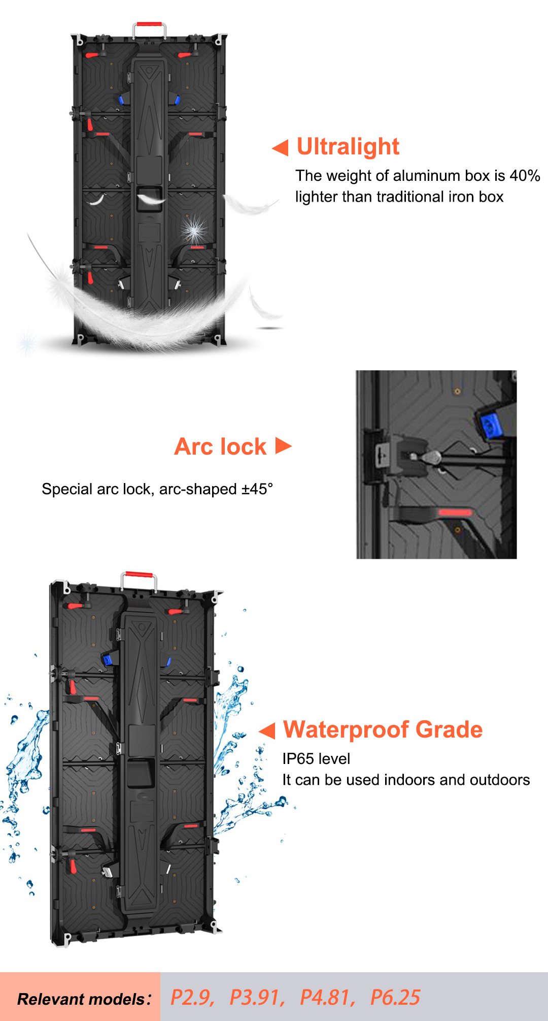 P3.91 P4.81 Outdoor Rental Led Screen For Stage Concert 500x500mm