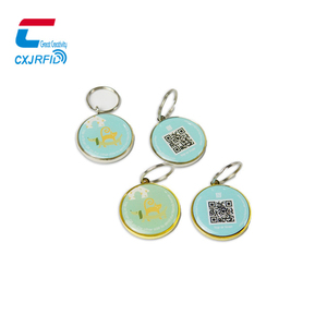 Imagen personalizada de acero inoxidable Anti-perdida Nfc Pet Tag Rfid Dog Pet Epoxy 213 Código QR Etiqueta colgante - Product Image 5