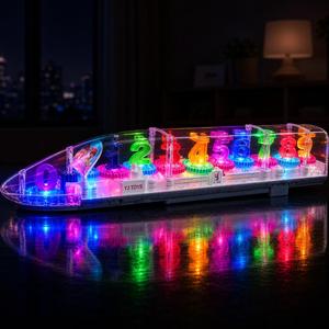 Tren de Juguete Giratorio con Engranajes Transparentes Coloridos, Música y Luces, con Batería Eléctrica, para Niños y Niñas de 1 a 12 Años, Regalo Preescolar - Product Image 6