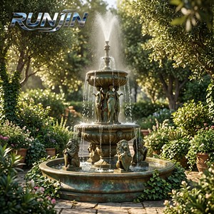 Fontaine de jardin en bronze, statue de déesse, petite fontaine d'ange, sculpture d'art métallique pour aménagement paysager - Product Image 3
