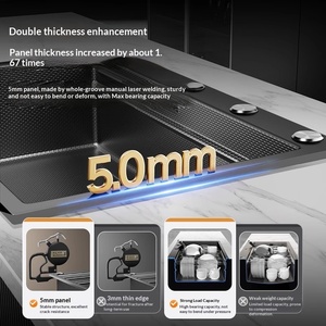 Fregadero de cocina para restaurante de acero inoxidable 304 con nanorecubrimiento y filtración especial reforzada 5.0, de gran tamaño y un solo compartimento. - Product Image 4