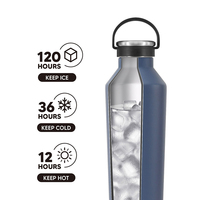 Bouteille d'eau sport isolée à double paroi en acier inoxydable de 500 ml pour la randonnée et les activités de plein air