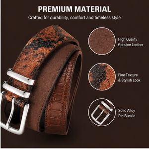 Ceintures personnalisables à imprimé animal : imprimé léopard, imprimé serpent et ceintures en daim gaufré crocodile avec boucles <span class=keywords><strong>argent</strong></span>ées vintage - Product Image 3