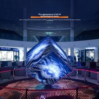 Affichage LED en cube, écran publicitaire électronique cubique couleur, luminosité et résolution personnalisables pour les diffusions en direct