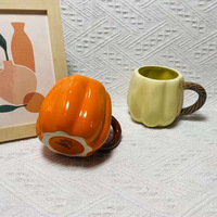 Vente en gros de tasses à café créatives mignonnes en citrouille Cadeau d'Halloween tasses en porcelaine