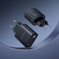 Adaptador de Carga Rápida Inteligente de 30W con Pantalla Digital, Tres Puertos Tipo-C+QC3.0/PD3.0, 2USB-C+1USB-A, OTP 5V/1A, Estilo Europeo, Totalmente Compatible