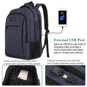 Custom Logo Slim Laptop <b>Backpack</b> with Anti-Theft USB Waterproof Oxford Material for Men Women for School Travel Business Use - Product Image 3