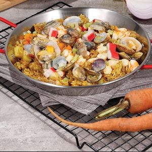 Set Padella per Paella 46cm con Treppiede Regolabile e Bruciatore a Gas 40cm per Cucina all'Aperto - Product Image 6