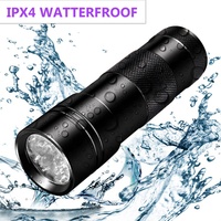 Lampe torche UV puissante à 12 LED, lumière noire, portable, en alliage d'aluminium, 395 nm, 365 nm, lampe de poche rechargeable par pile AAA, garantie 1 an REVOLIGHT
