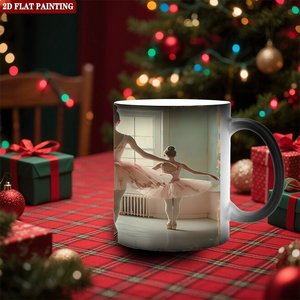 Modern Desktop Decor Drinking Mug Frosted Black 11oz <b>Ceramic</b> Heat Activated Color Changing <b>Cup</b> - Product Image 2
