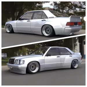 Pour 1982-1993 <span class=keywords><strong>Mercedes</strong></span> <span class=keywords><strong>classe</strong></span> c 190E W201 EVOII kit carrosserie avec large diffuseur latéral pare-chocs avant pare-chocs arrière becquet de coffre - Product Image 2