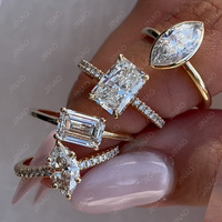 Bagues en Moissanite à Taille Fantaisie pour Femme, Bijoux en Argent 925 et Or 14K, Vente en Gros, Fabricant de Bijoux Original Chine