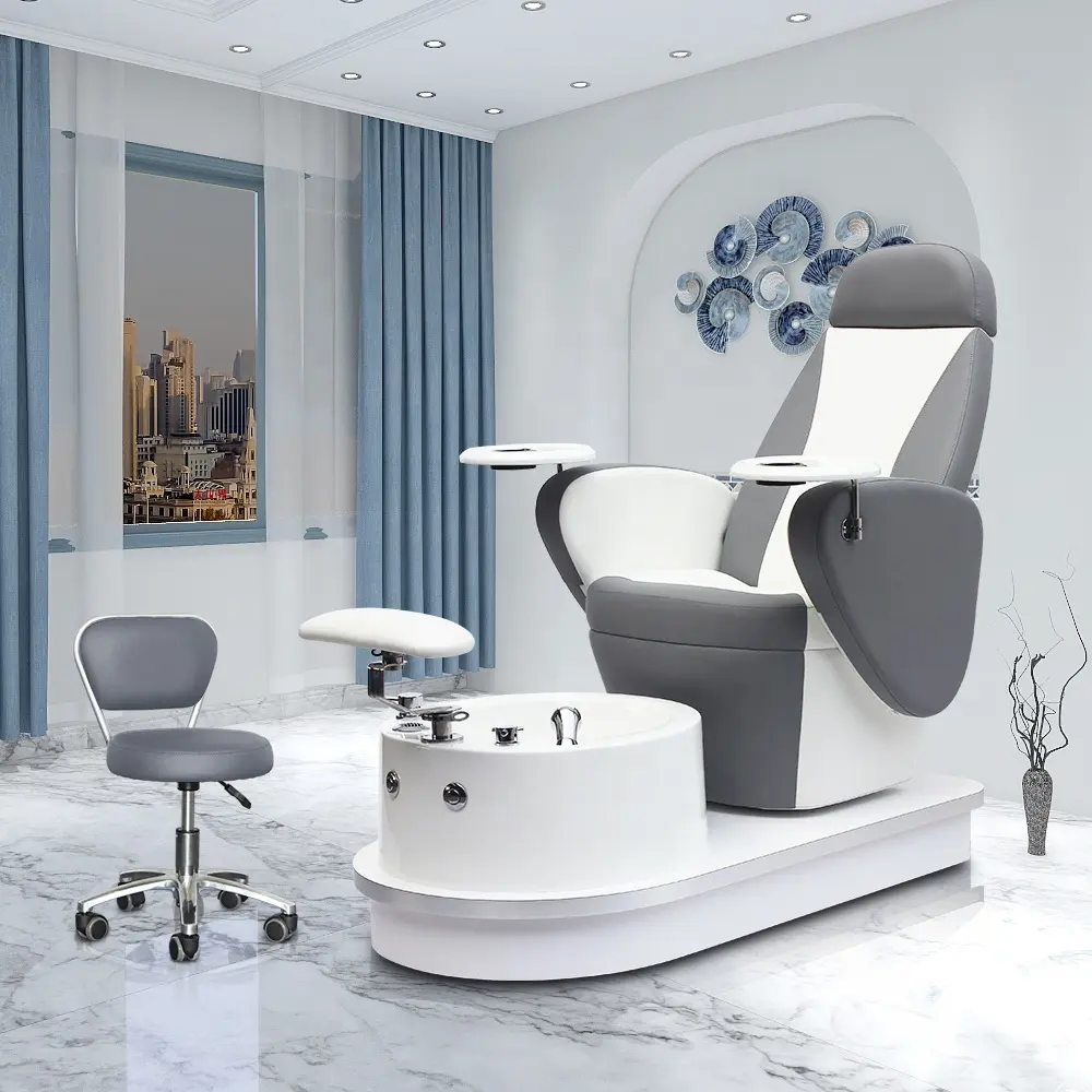 Luxe moderne pas cher prix beauté Nail Salon meubles inclinable pivotant sans canalisation Whirlpool pied Spa Massage pédicure chaise