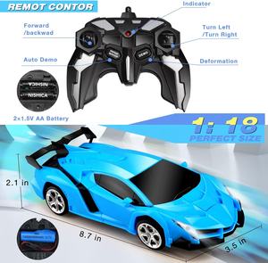 K 2.4g 8.8 इंच (22 सेमी) बच्चों के लिए <span class=keywords><strong>rc</strong></span> कारों को बदल रहा है-एक बटन परिवर्तन, बच्चों की रिमोट कंट्रोल कार, रिमोट कंट्रोल कार - Product Image 3