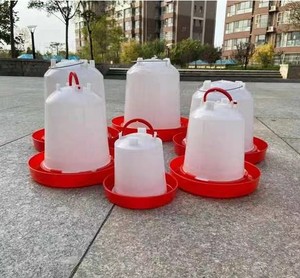 Mangeoires et abreuvoirs en plastique pour volailles, baril blanc avec fond rouge, abreuvoir automatique pour poulets, mangeoire automatique pour poulets à vendre - Product Image 6