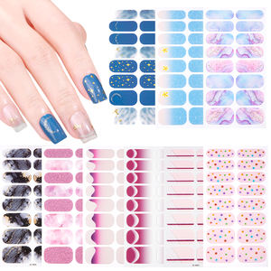 Zhengxiang Wholesale Simple Ins Cross-Border Waterproof Free Baking Nail Wraps Polish Film 3D Nail Art Stickers Manufecturing - Product Image 5