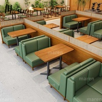 Meubles de café, de restauration rapide et de cantine en chêne naturel carré sur mesure, ensemble de table et de chaises en bois massif avec structure en métal solide