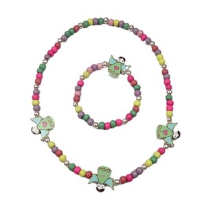 Ensemble <span class=keywords><strong>de</strong></span> bijoux créatifs en <span class=keywords><strong>bois</strong></span> avec motif ange <span class=keywords><strong>de</strong></span> dessin animé, bracelet et collier, accessoires <span class=keywords><strong>de</strong></span> bijouterie en gros - Product Image 5