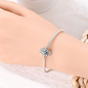 Plata de Ley 925 con baño de platino, accesorios de joyería <span class=keywords><strong>DIY</strong></span> para pulseras y collares, colgante de crucifijo auténtico, ángel guardián, ojos del diablo - Product Image 6