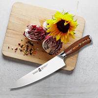 TUO US en stock Couteau de cuisine forgé 1.4116 Gyuto en acier allemand de 8 pouces avec manche ergonomique en bois de Pakkawood