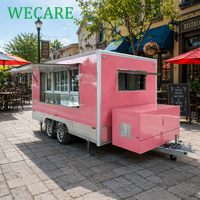 WECARE Seyyar Mutfak Römorku Sokakta Kullanımlı Fast Food Kahve Treyleri Kare Yiyecek Kamyonları Tam Mutfak Ekipmanlarıyla Satılık