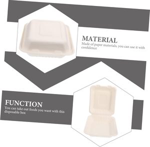 Contenedor de Alimentos Biodegradable Desechable de Almidón de Maíz para Llevar, Envase de Plástico Tipo Concha para Comida para Llevar - Product Image 2