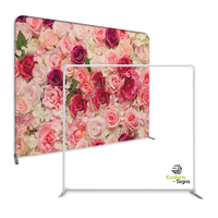 Taie d'oreiller d'exposition personnalisée 8x8 avec cadre en aluminium-Bannière de support de photomaton double face en tissu tendu