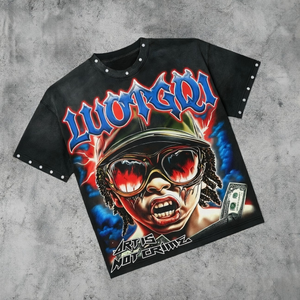 Camisetas Personalizadas para Mujer con Pedrería, Diseño de Diseñador, Impresión DTG, Estilo de Manga Corta Cuadrada, Camisetas Gráficas de Manga Corta - Product Image 2