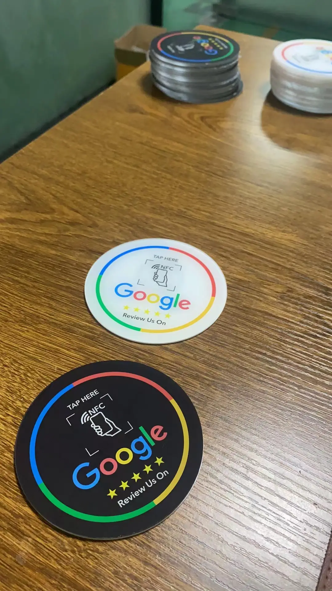 Google Review Tap Customized QR code logo Google Review Nfc Stand Google Review Acrylic plate Tap NFC Display Stand
