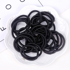 Élastiques à cheveux en spirale noirs 25 cm pour usage quotidien Printemps 2023 Origine Yiwu Design texturé - Product Image 4