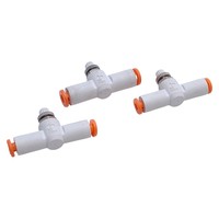 Banyak stok 3 buah As1001f-01-3 Speed Control Fitting 1mpa Max, o1/8in Od Tube Baru, Asli, Tersedia, dengan Garansi Satu Tahun.